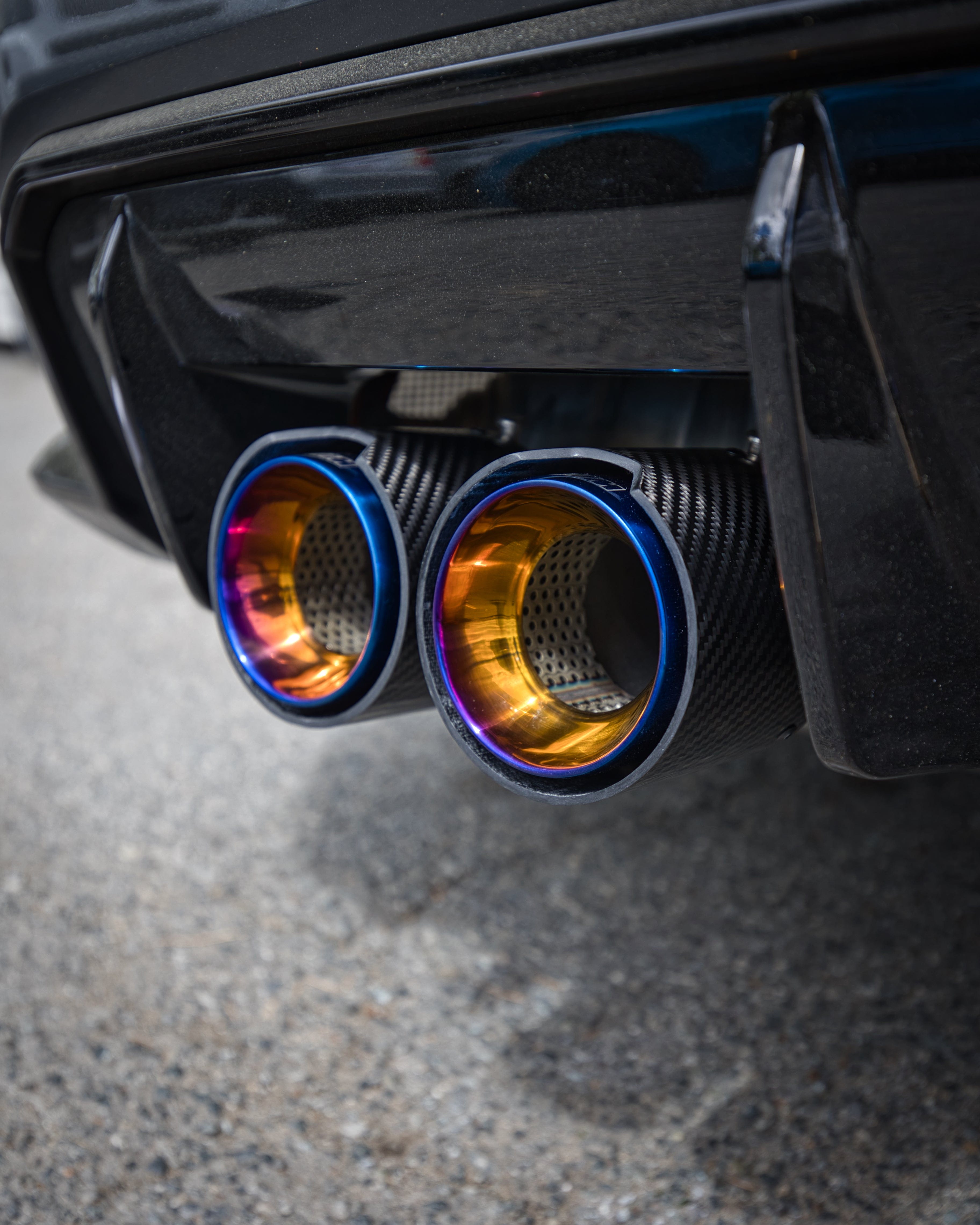 BMW M3/M4 Blue M Performance Style Carbon Fibre Exhaust Tips (G80/G81/G82/G83) - Twenty Two Tuning Exhaust Tips