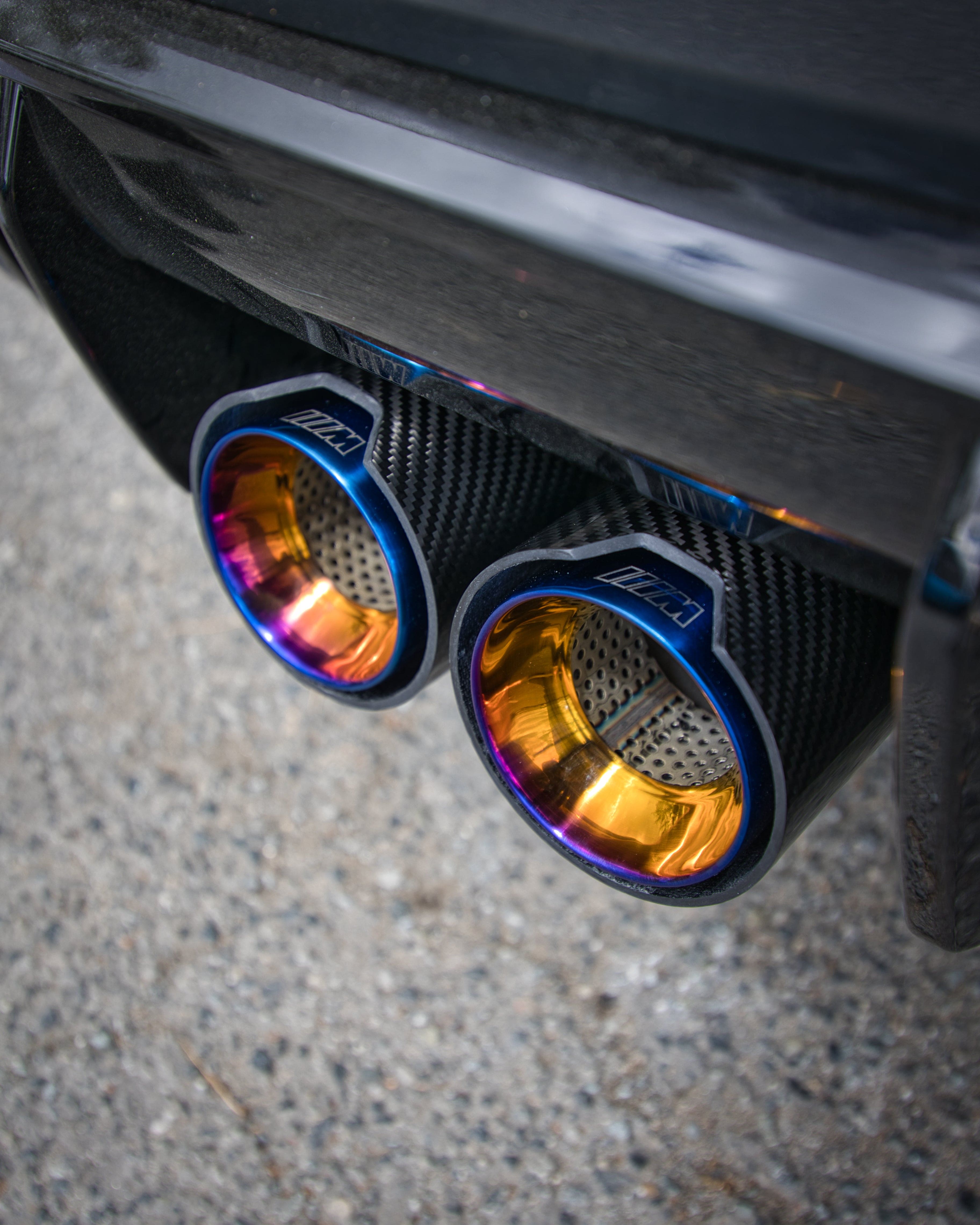 BMW M3/M4 Blue M Performance Style Carbon Fibre Exhaust Tips (G80/G81/G82/G83) - Twenty Two Tuning Exhaust Tips