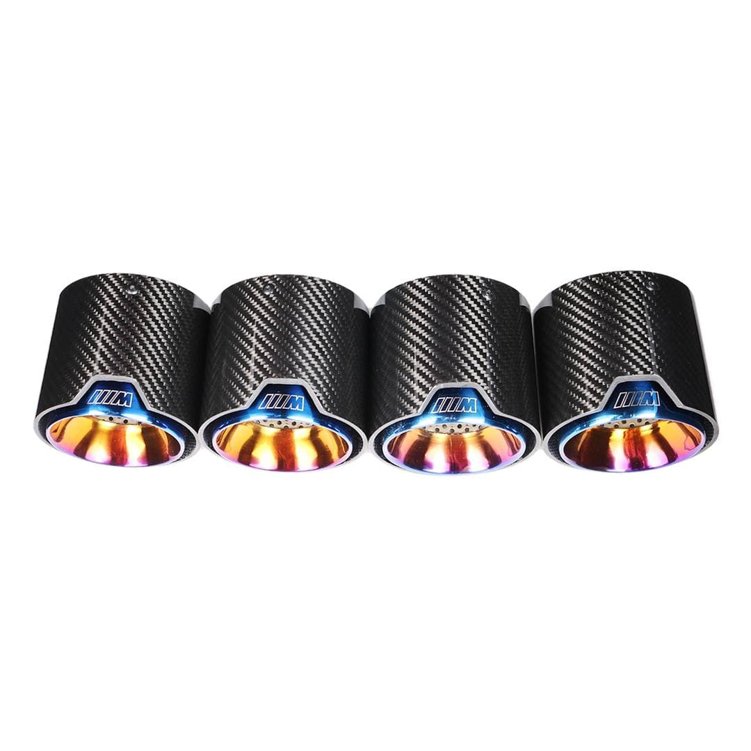 BMW M3/M4 Blue M Performance Style Carbon Fibre Exhaust Tips (G80/G81/G82/G83) - Twenty Two Tuning Exhaust Tips