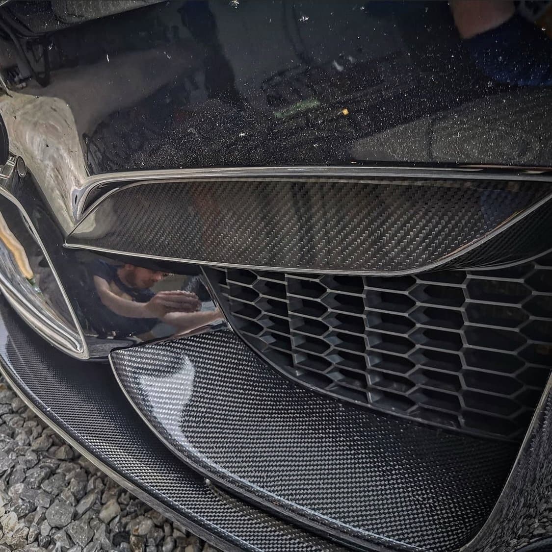 BMW M3/M4 (F80/F82/F83) M Performance Style Carbon Fibre Upper Bumper Trims - Twenty Two Tuning Front Canards/Bumper Inserts