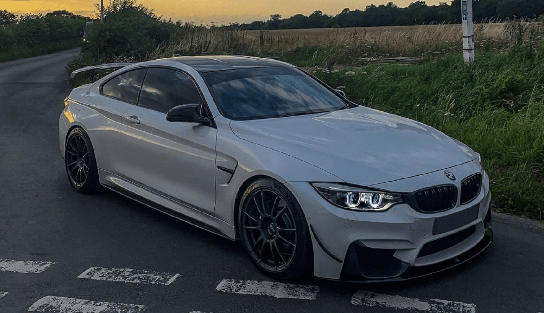 BMW M3/M4 (F80/F82/F83) M Style Carbon Fibre Front Bumper Canards - Twenty Two Tuning Front Canards/Bumper Inserts