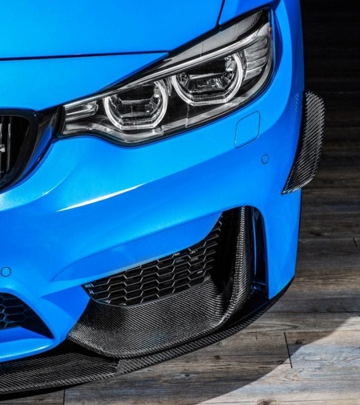 BMW M3/M4 (F80/F82/F83) M Style Carbon Fibre Front Bumper Canards - Twenty Two Tuning Front Canards/Bumper Inserts