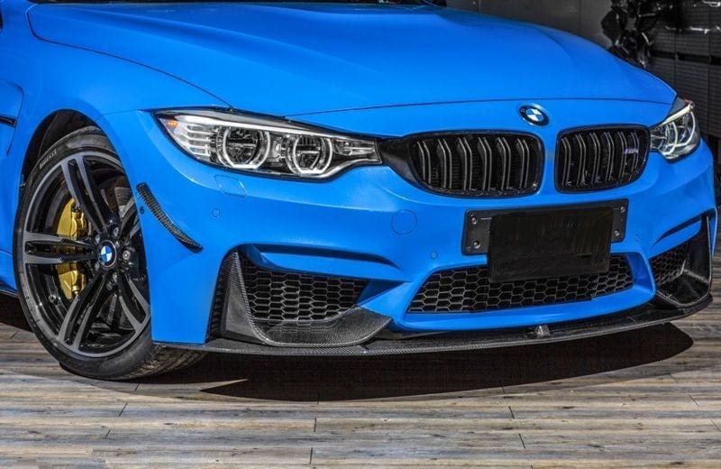 BMW M3/M4 (F80/F82/F83) M Style Carbon Fibre Front Bumper Canards - Twenty Two Tuning Front Canards/Bumper Inserts