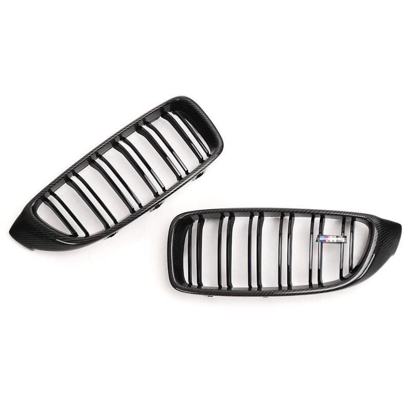 BMW M3/M4 (F80/F82/F83) M Style Carbon Fibre Front Grilles - Twenty Two Tuning Front Grille