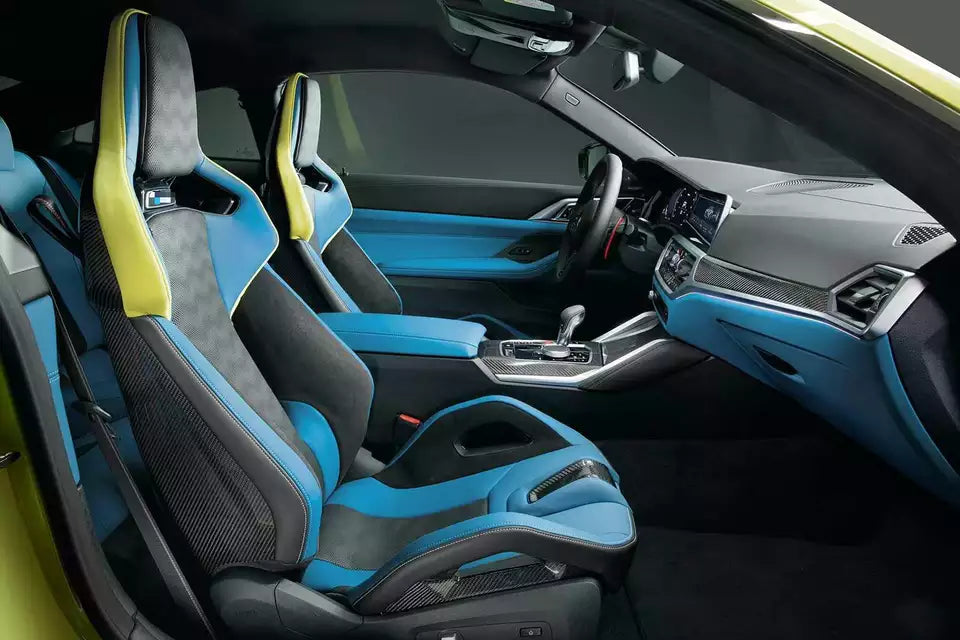 BMW G80/G82/G83 M3/M4 M Performance Style Carbon Fibre Interior Centre Console Trim Overlays - Manufactured from 100% Pre-Preg Carbon fibre to provide a perfect fitment to your new BMW G80/G82/G83 M3/M4 Model. This product will drastically change the look of your M3/M4 Interior. With the M Performance Styling in mind, this product is a must-have addition to any BMW.