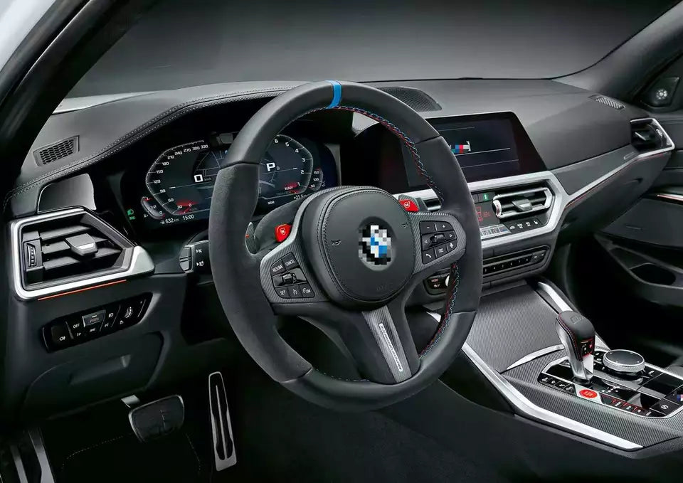 BMW G80/G82/G83 M3/M4 M Performance Style Carbon Fibre Interior Centre Console Trim Overlays - Manufactured from 100% Pre-Preg Carbon fibre to provide a perfect fitment to your new BMW G80/G82/G83 M3/M4 Model. This product will drastically change the look of your M3/M4 Interior. With the M Performance Styling in mind, this product is a must-have addition to any BMW.