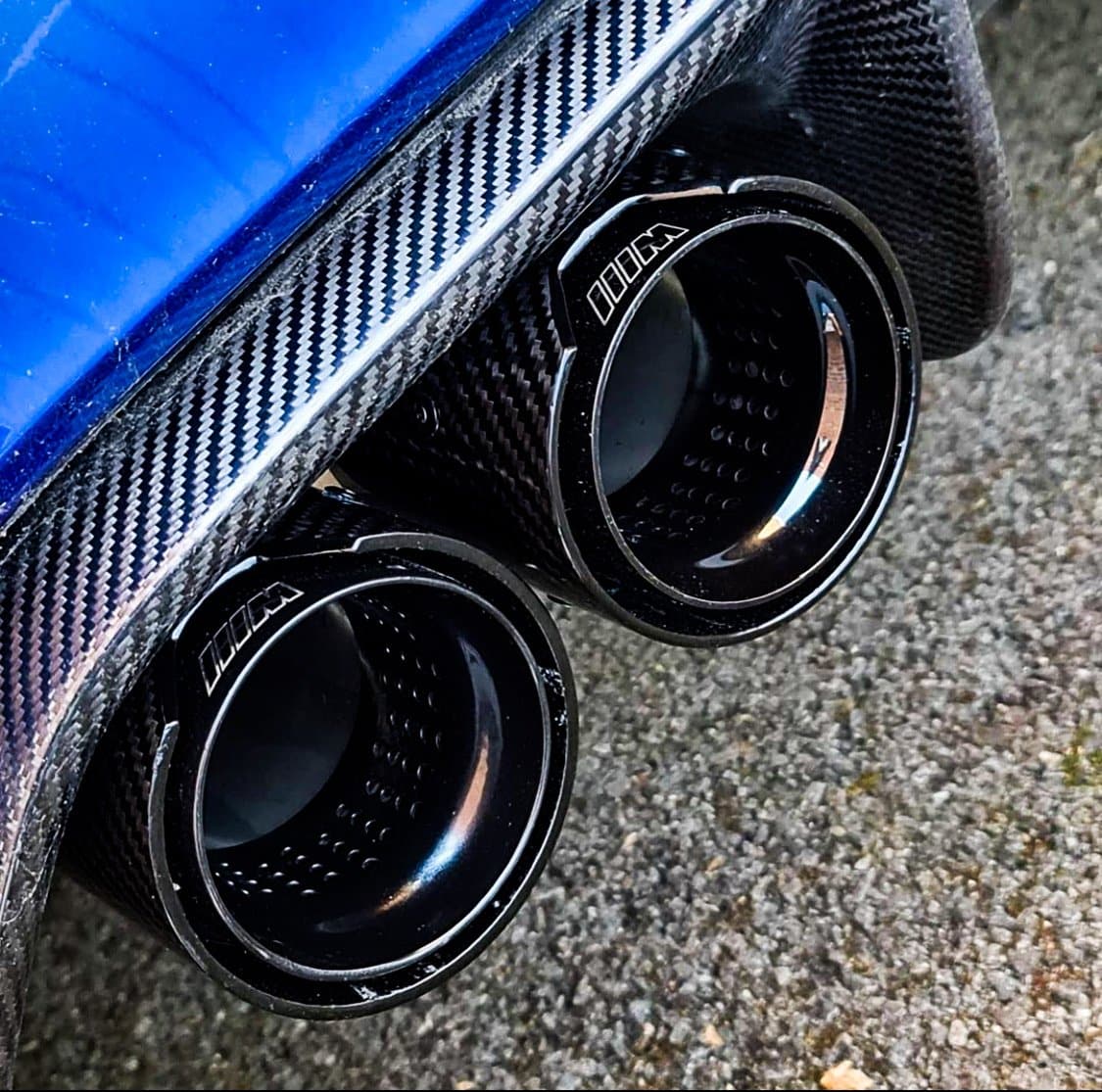 BMW M5 (F10) Black M Performance Style Carbon Fibre Exhaust Tips - Twenty Two Tuning Exhaust Tips