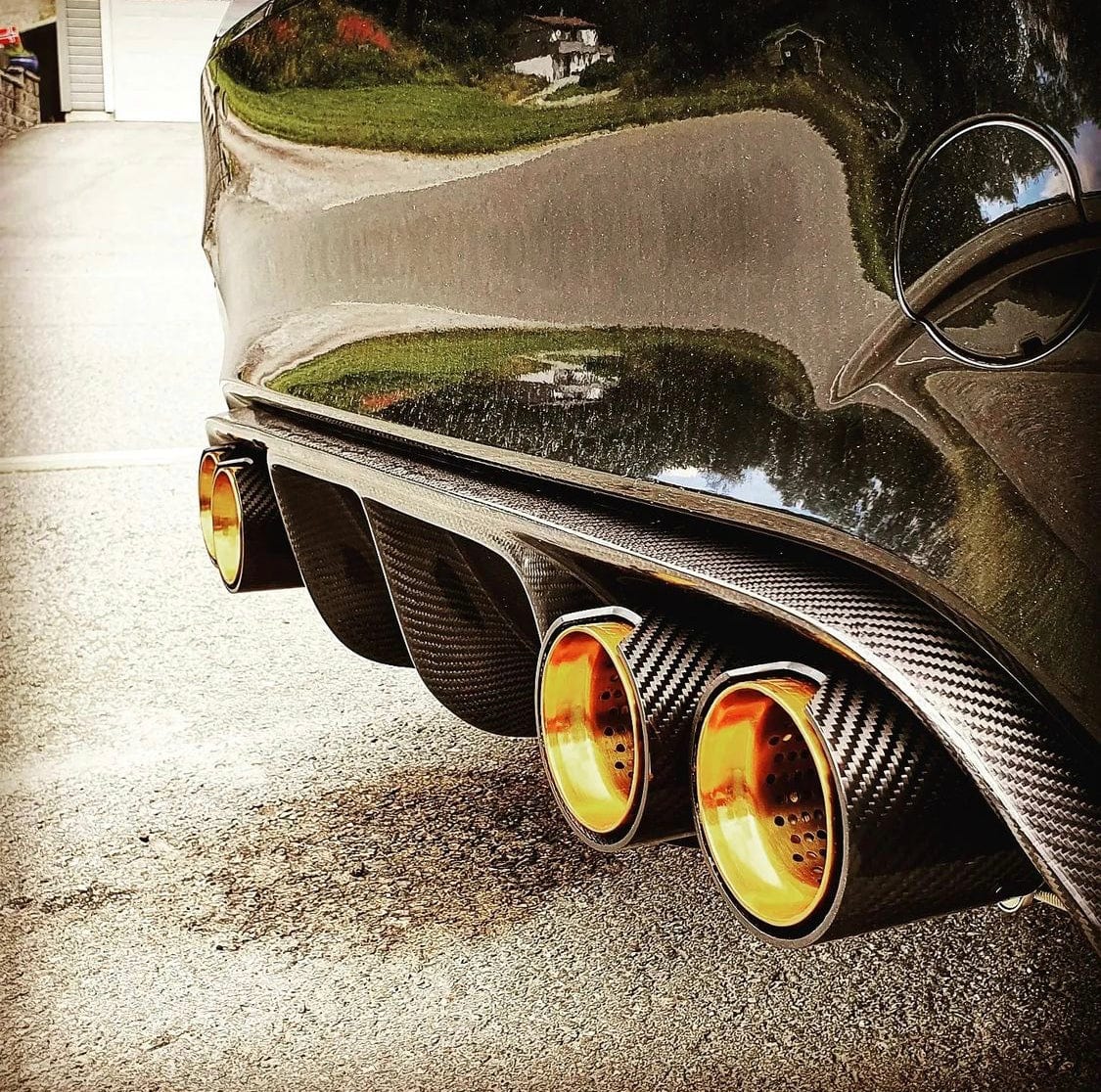 BMW M6 (F06/F12/F13) Gold M Performance Style Carbon Fibre Exhaust Tips - Twenty Two Tuning Exhaust Tips