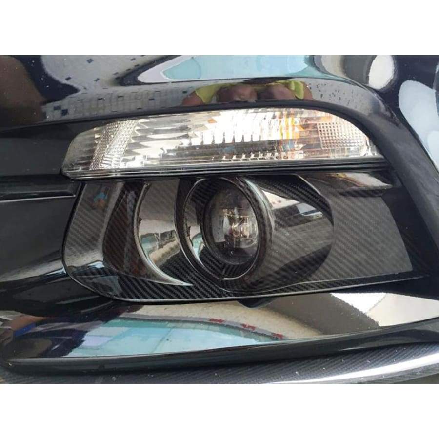 Ford Mustang (6th Gen.) Pre-Facelift Carbon Fibre Front Fog Light Trims - Twenty Two Tuning Front Canards/Bumper Inserts