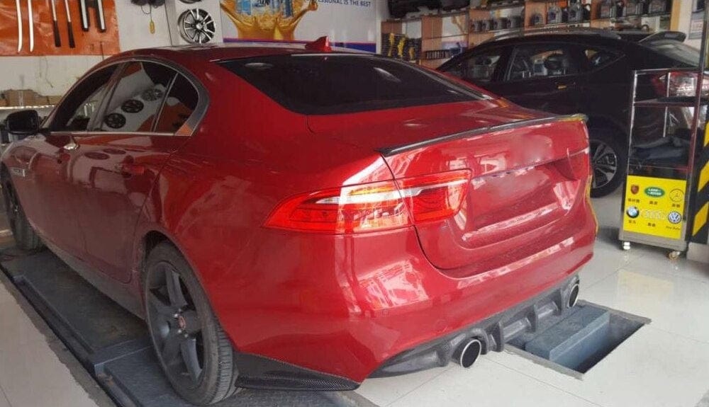 Jaguar XE (X760) SVR Style Carbon Fibre Rear Bumper Canards - Twenty Two Tuning Rear Canards