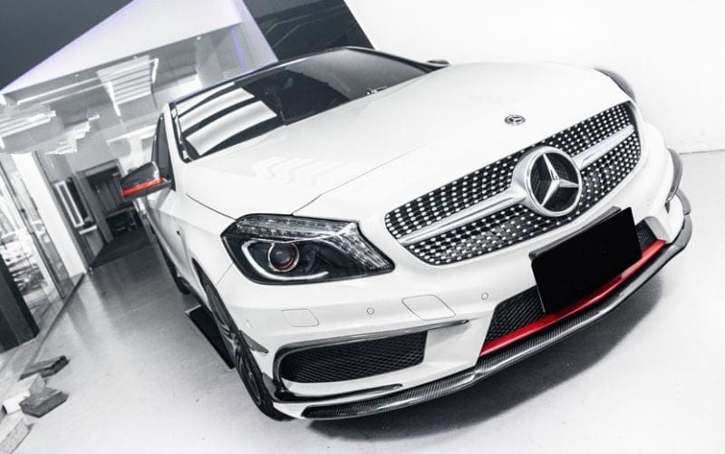 Mercedes Benz A-Class/A45 (W176) REVO Style Carbon Fibre Front Canards - Twenty Two Tuning Front Canards/Bumper Inserts