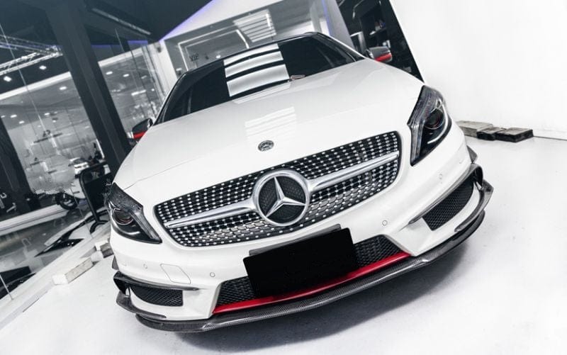 Mercedes Benz A-Class/A45 (W176) REVO Style Carbon Fibre Front Canards - Twenty Two Tuning Front Canards/Bumper Inserts