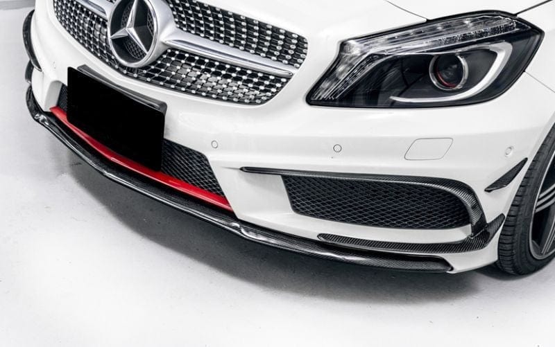 Mercedes Benz A-Class/A45 (W176) REVO Style Carbon Fibre Front Canards - Twenty Two Tuning Front Canards/Bumper Inserts