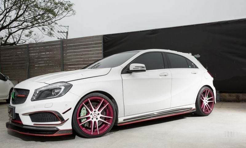 Mercedes Benz A-Class/A45 (W176) REVO Style Carbon Fibre Side Skirt Extensions - Twenty Two Tuning Side Skirts