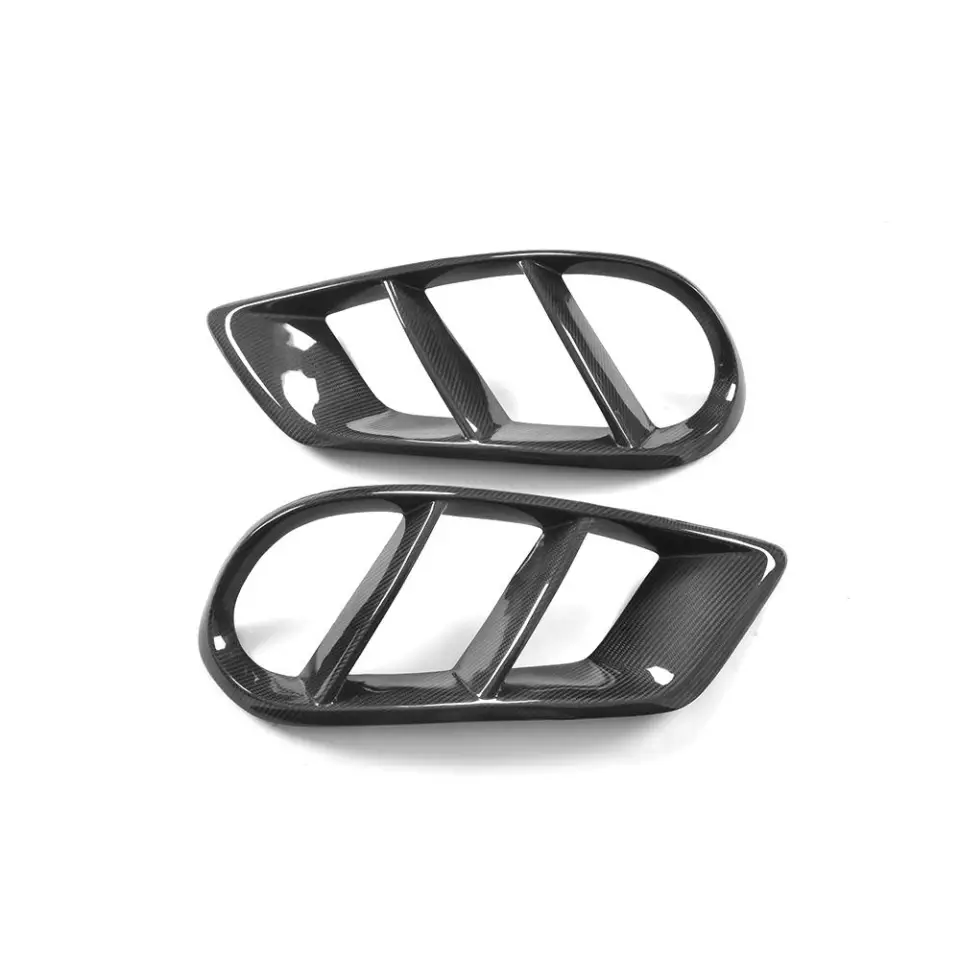 Mercedes Benz C-Class/C43 (W205/C205/A205) Carbon Fibre Front Fog Air Vent Trim - Twenty Two Tuning Front Canards/Bumper Inserts