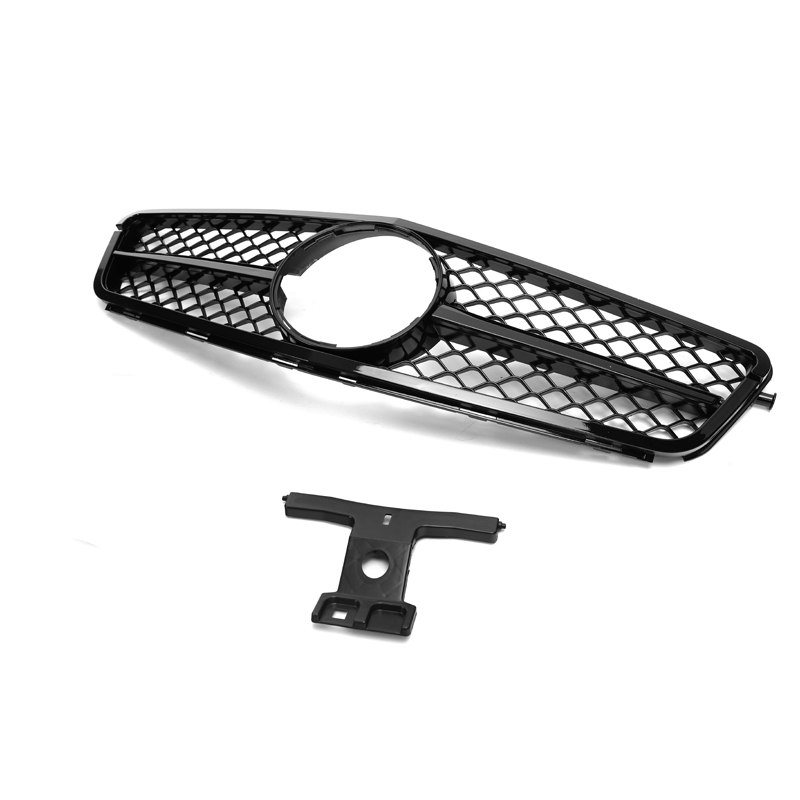 Mercedes Benz C-Class (W204) C63 Style Gloss Black Front Grille - Twenty Two Tuning Front Grille