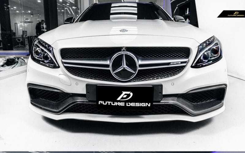 Mercedes Benz C63 (A205/C205/W205/S205) Future Design Carbon Fibre Front Bumper Centre Trim - Future Design Front Canards/Bumper Inserts