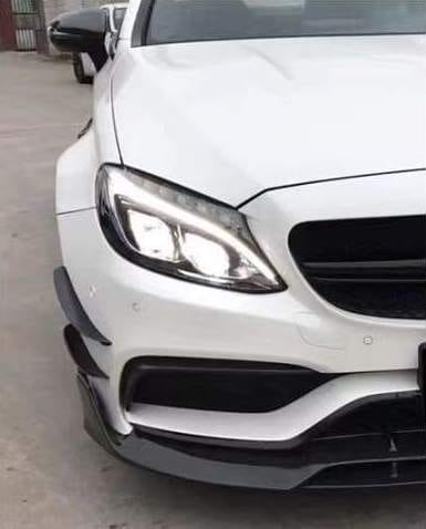 Mercedes Benz C63 (W205/S205/C205) Carbon Fibre Front Canards - Twenty Two Tuning Front Canards/Bumper Inserts