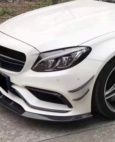 Mercedes Benz C63 (W205/S205/C205) Carbon Fibre Front Canards - Twenty Two Tuning Front Canards/Bumper Inserts
