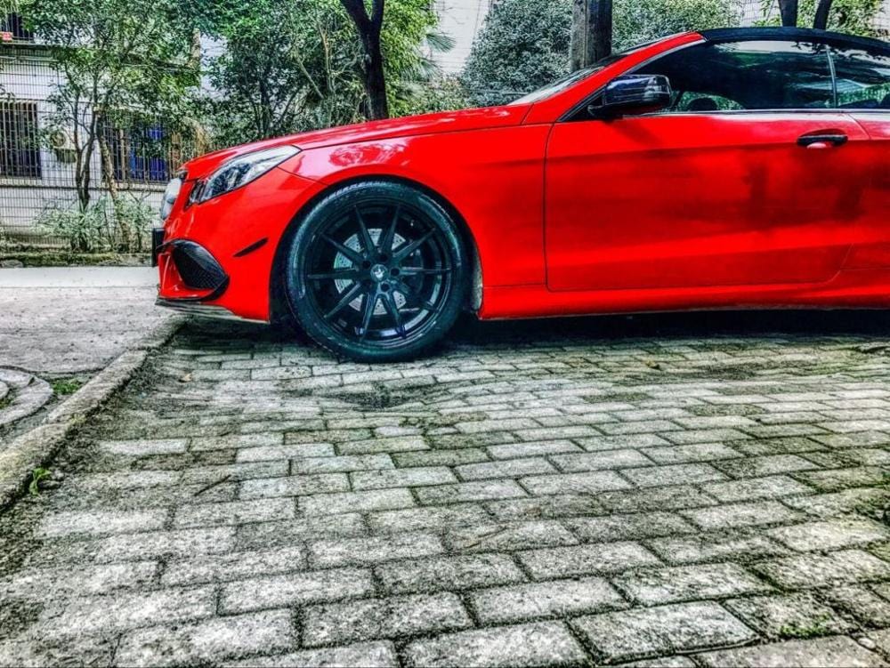 Mercedes Benz E-Class (A207/C207) Facelift Carbon Fibre Front Bumper Canards - Twenty Two Tuning Front Canards/Bumper Inserts