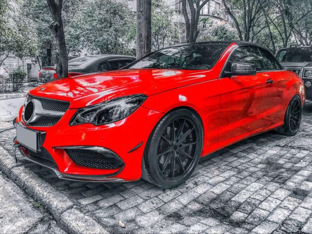 Mercedes Benz E-Class (A207/C207) Facelift Carbon Fibre Front Bumper Canards - Twenty Two Tuning Front Canards/Bumper Inserts