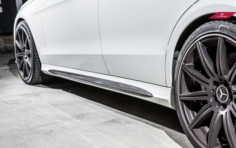 Mercedes Benz E-Class (W212/S212) Future Design Carbon Fiber Side Skirt Trim - Future Design Side Skirts