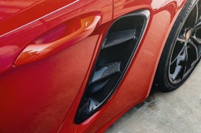 Porsche Cayman/Boxter (718) OEM+ Carbon Fibre Intake Vent Trims - Twenty Two Tuning Rear Fender Vent