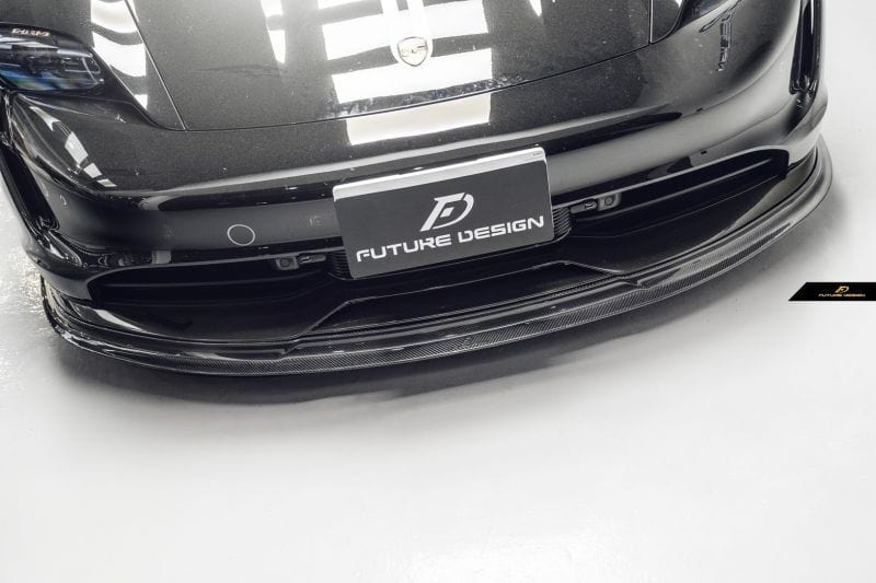 Porsche Taycan (9J1) Future Design Carbon Fibre Front Lip - Future Design Front Lip