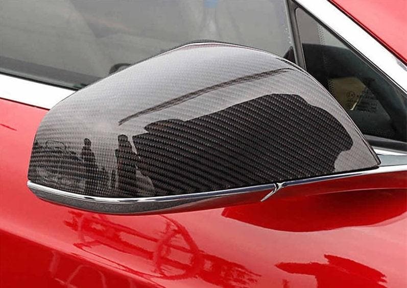 Tesla Model S OEM Style Add-On Carbon Fiber Mirror Covers - Twenty Two Tuning Mirror Covers