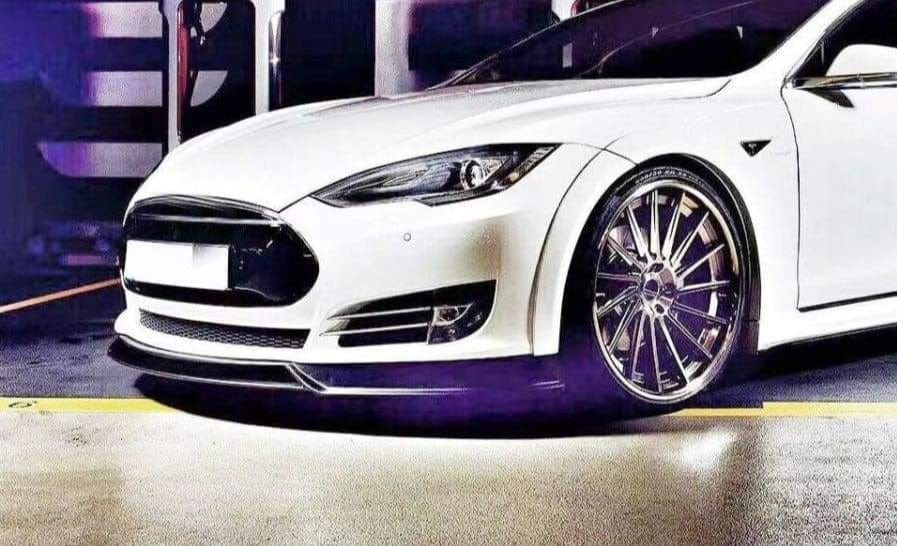 Tesla Model S (PFL) REVO Style Carbon Fibre Front Lip Spoiler - Twenty Two Tuning Front Lip