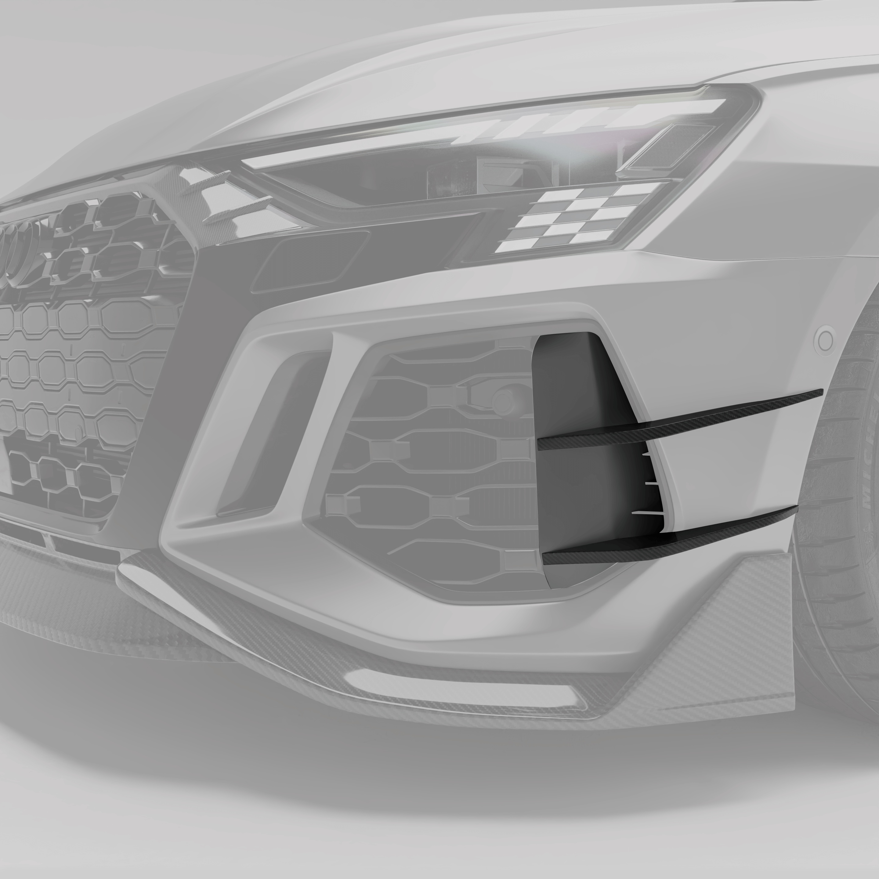 RevoZport Carbon Fiber Canards Compatible With Audi RS3 8Y Sportback