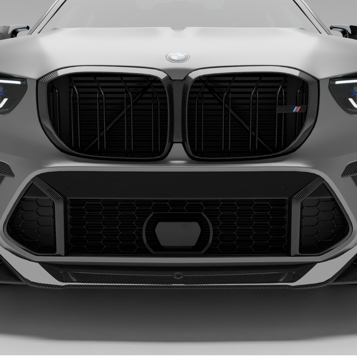 RevoZport Carbon Fiber Front Grill Compatible With BMW X5M F95 PRE LCI