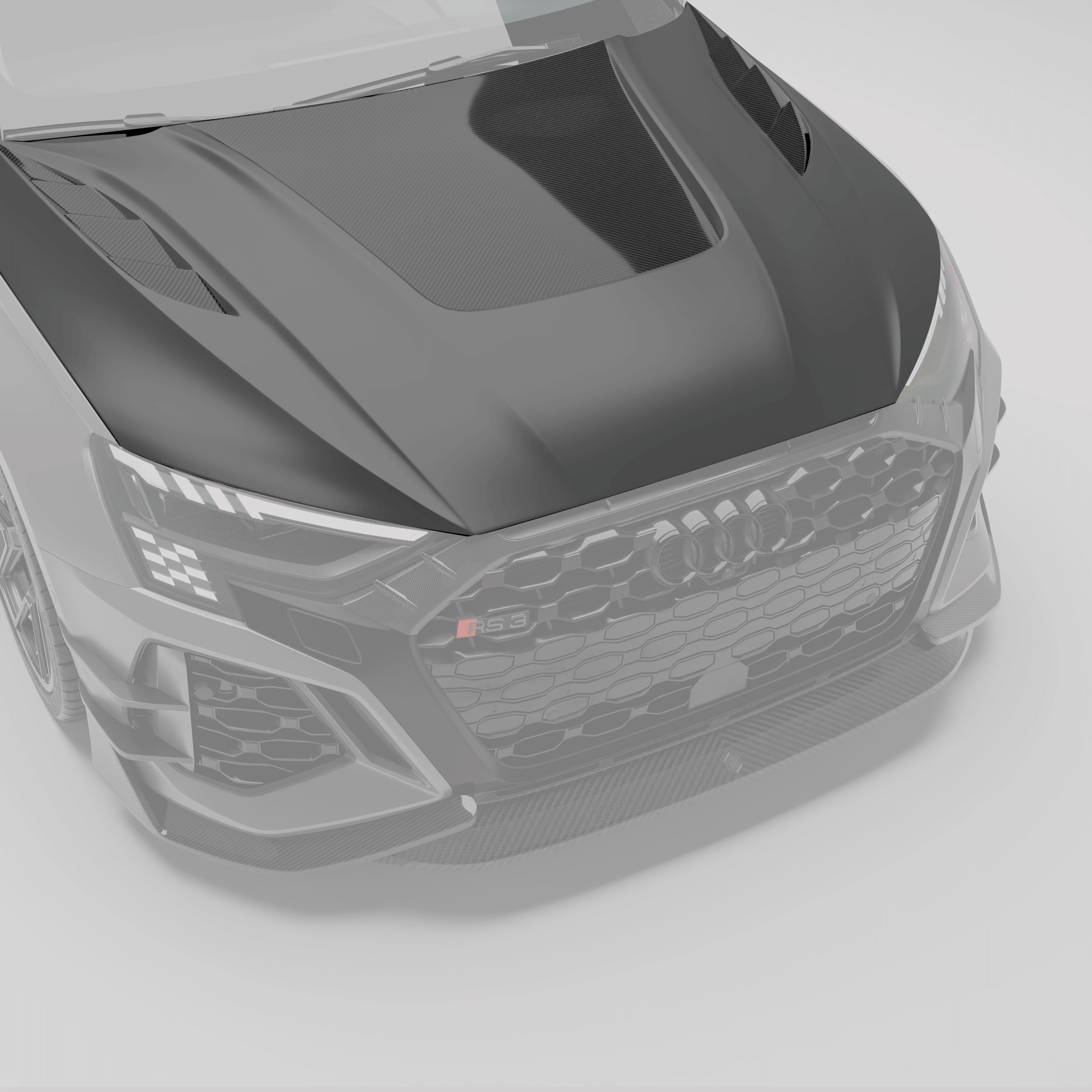 RevoZport Carbon Fiber Hood Compatible With Audi RS3 8Y Limousine