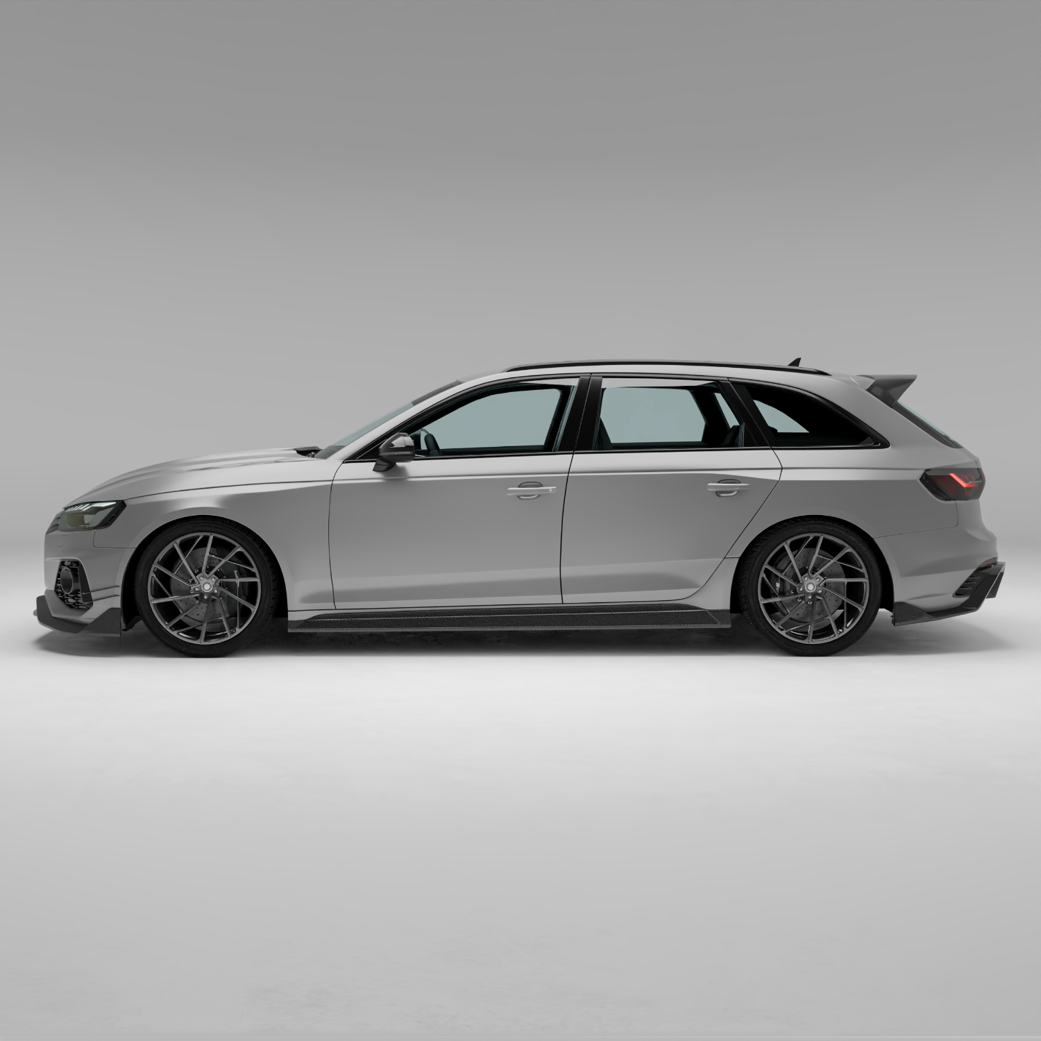 RevoZport Carbon Fiber Side Skirts Compatible With Audi RS4 B9.5 Facelift