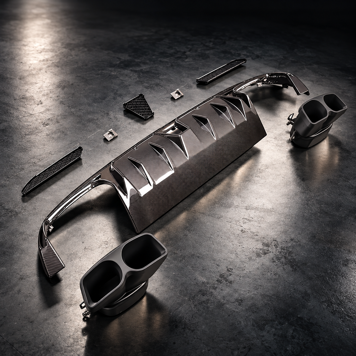 BSV2 Carbon Fiber Rear Diffuser Compatible With Mercedes C63 (W205)