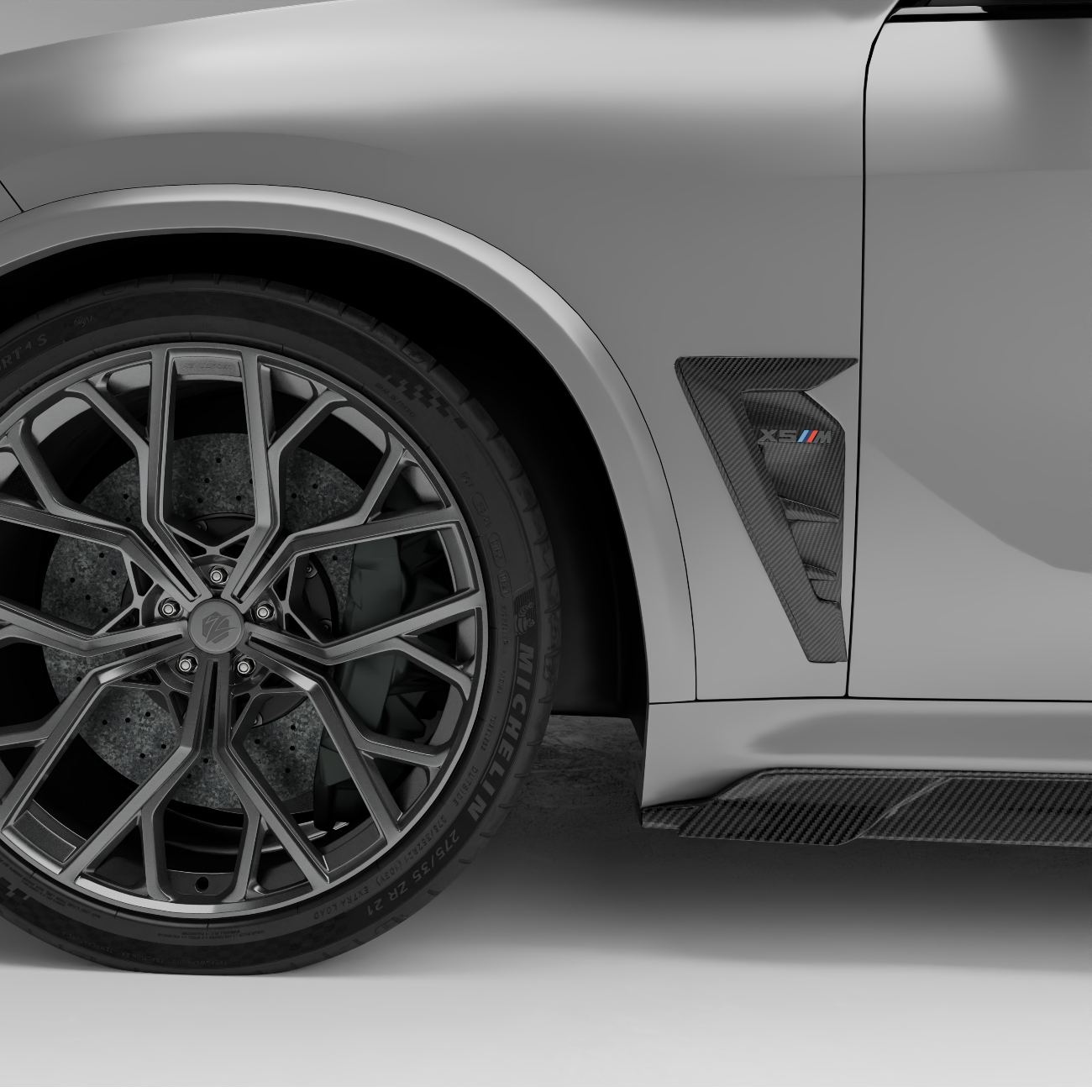 RevoZport Carbon Fiber Side Fender Vents Compatible With BMW X5M F95 PRE LCI