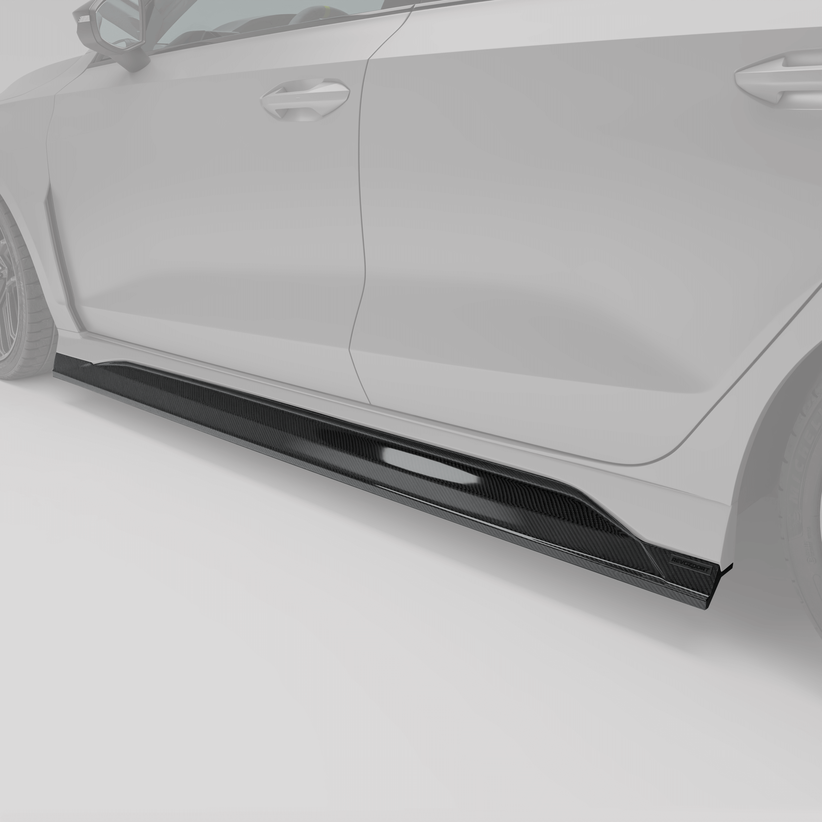 RevoZport Carbon Fiber Side Skirts Compatible With Audi RS3 8Y Limousine
