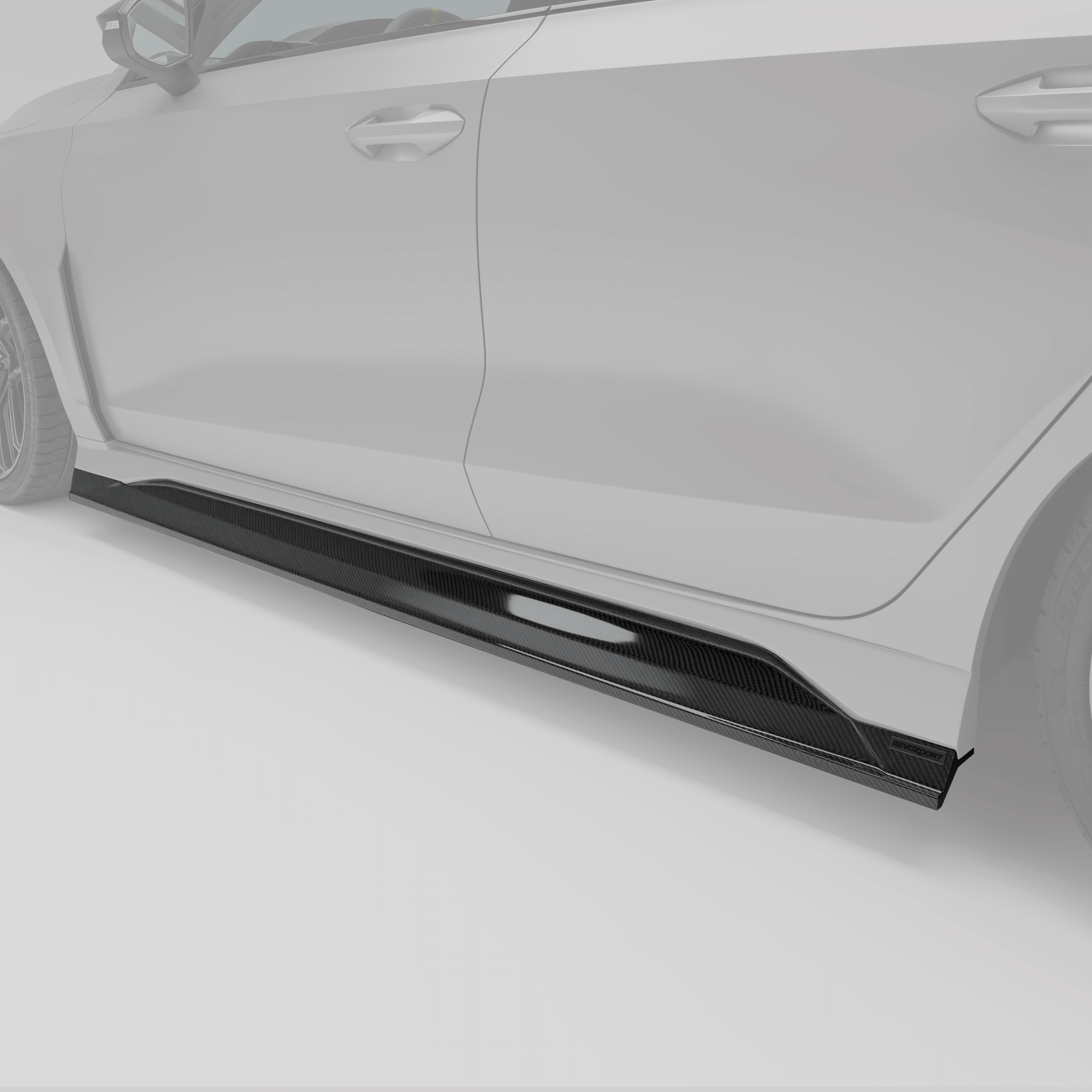 RevoZport Carbon Fiber Side Skirts Compatible With Audi RS3 8Y Sportback
