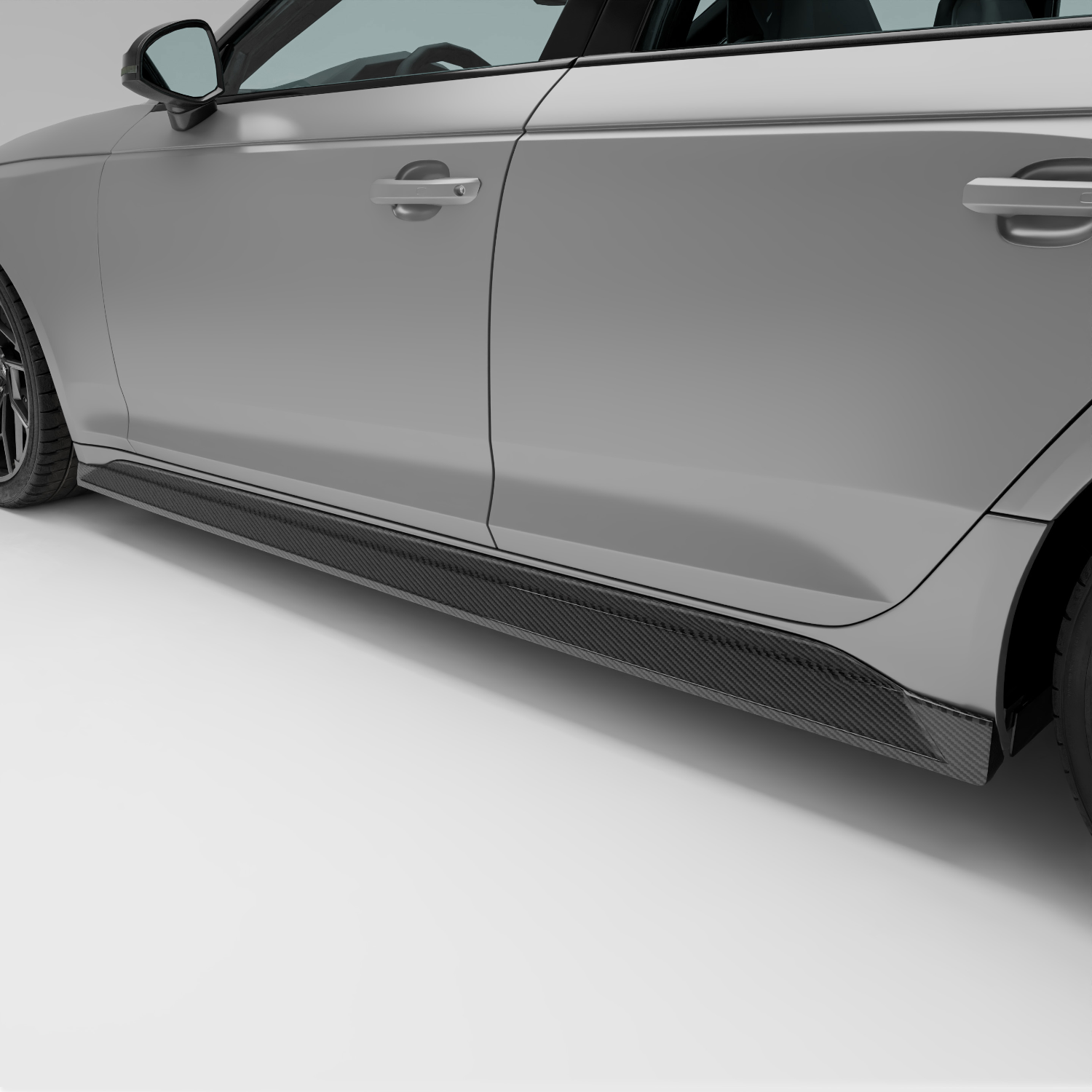 RevoZport Carbon Fiber Side Skirts Compatible With Audi RS4 B9.5 Facelift