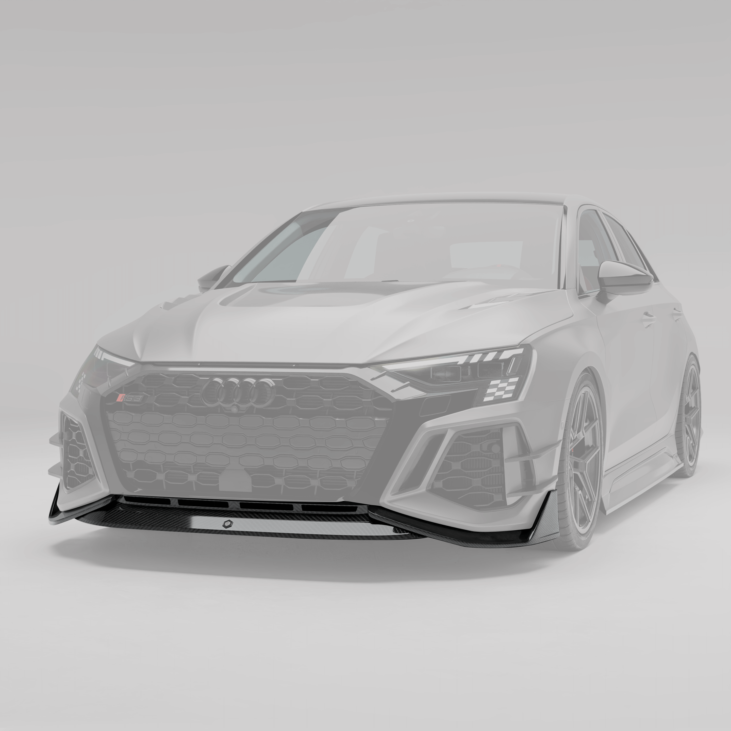 RevoZport Carbon Fiber Front Lip Compatible With Audi RS3 8Y Sportback