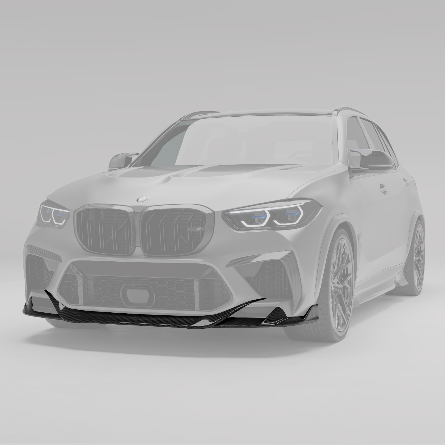 RevoZport Carbon Fiber Front Lip Compatible With BMW X5M F95 PRE LCI