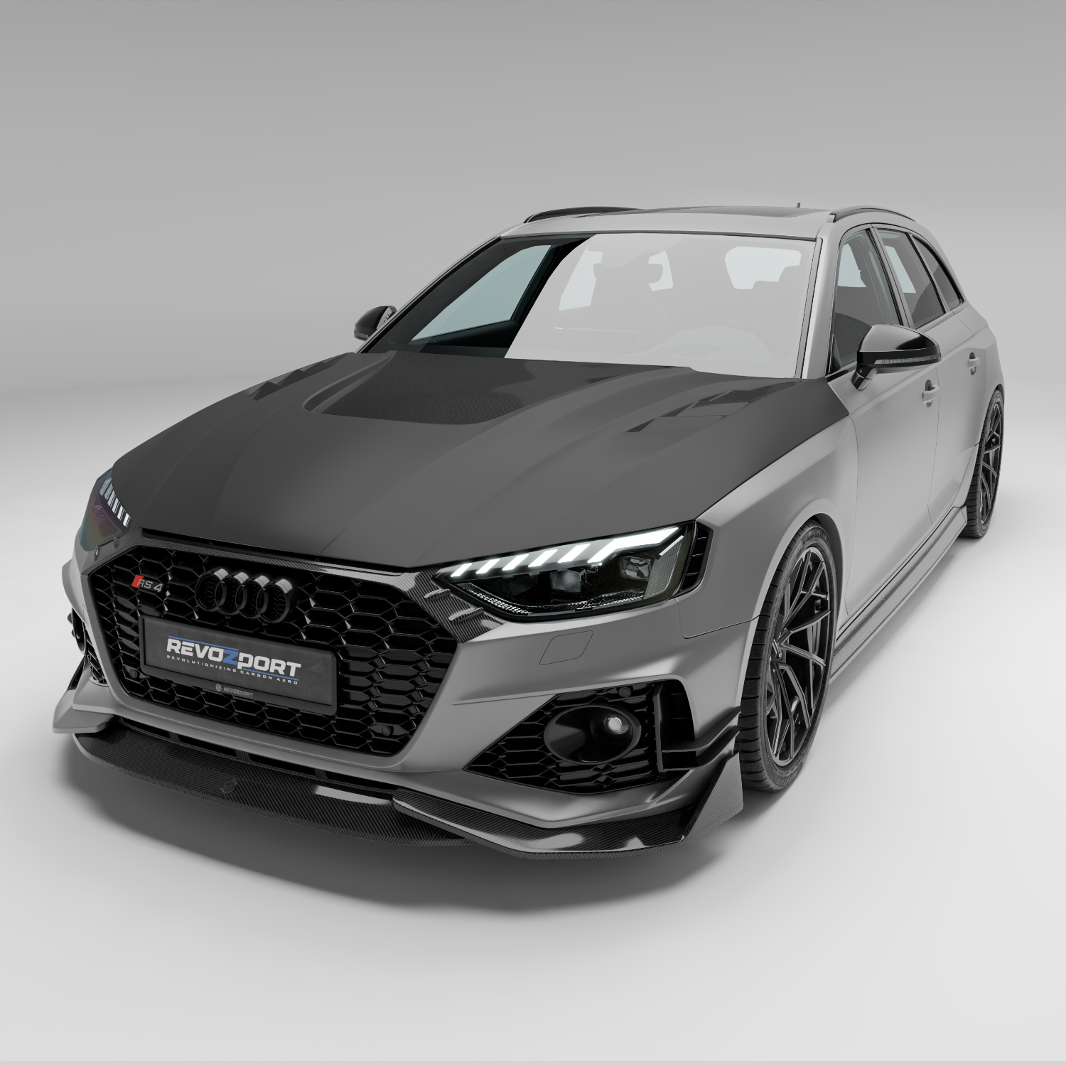 RevoZport Carbon Fiber Hood Compatible With Audi RS4 B9.5 Facelift