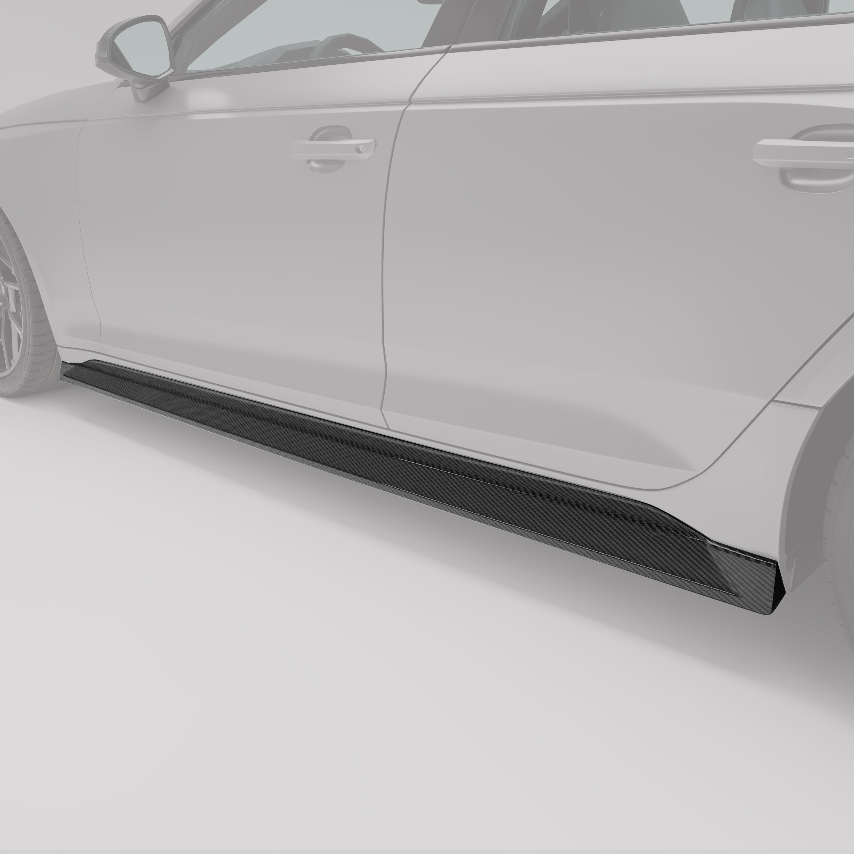 RevoZport Carbon Fiber Side Skirts Compatible With Audi RS4 B9.5 Facelift
