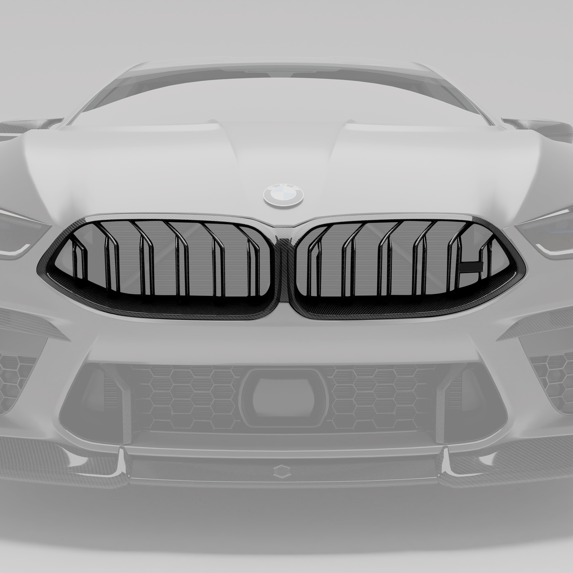 RevoZport Carbon Fiber Front Grill Compatible With BMW M8 F93