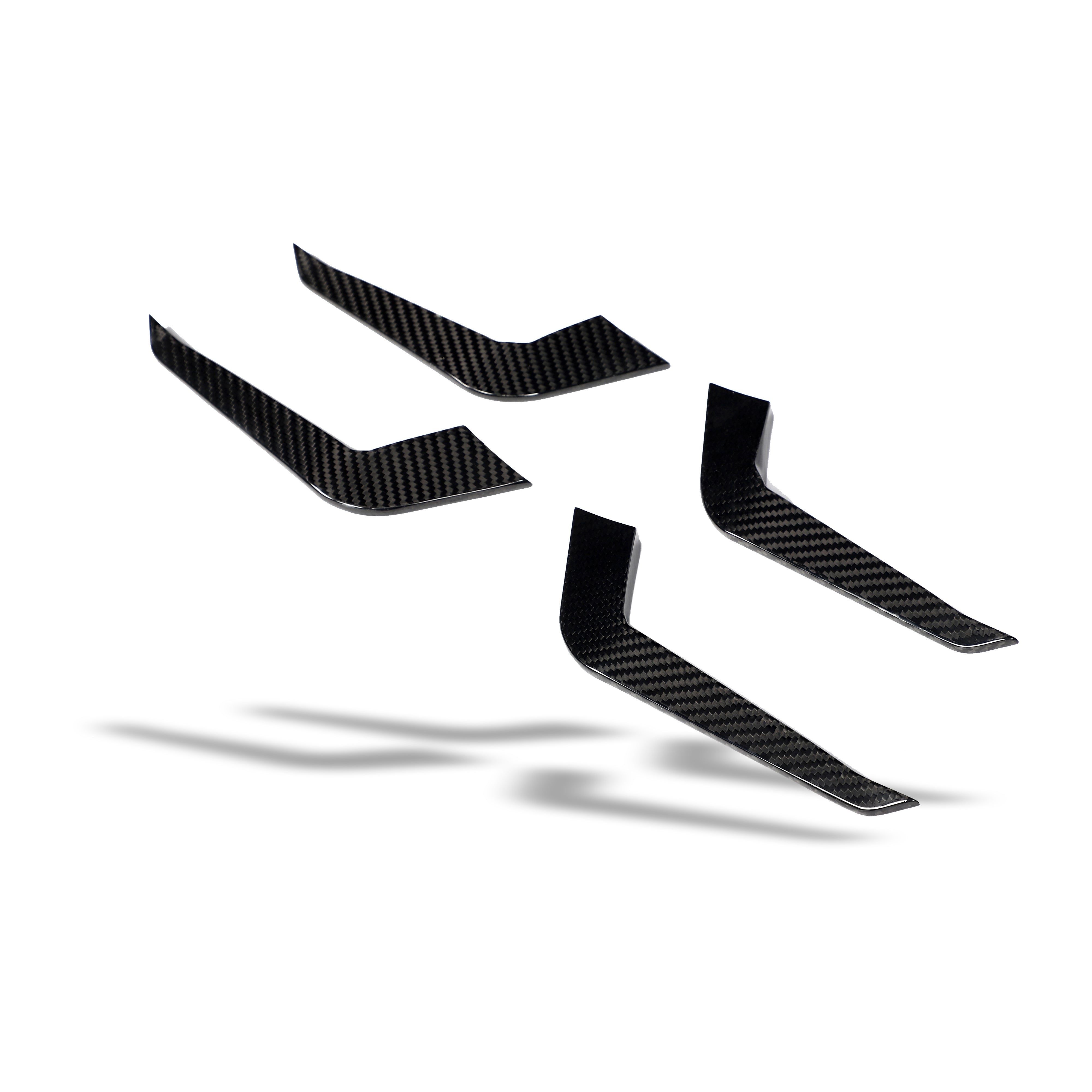 RevoZport Carbon Fiber Canards Compatible With Audi RS4 B9.5 Facelift