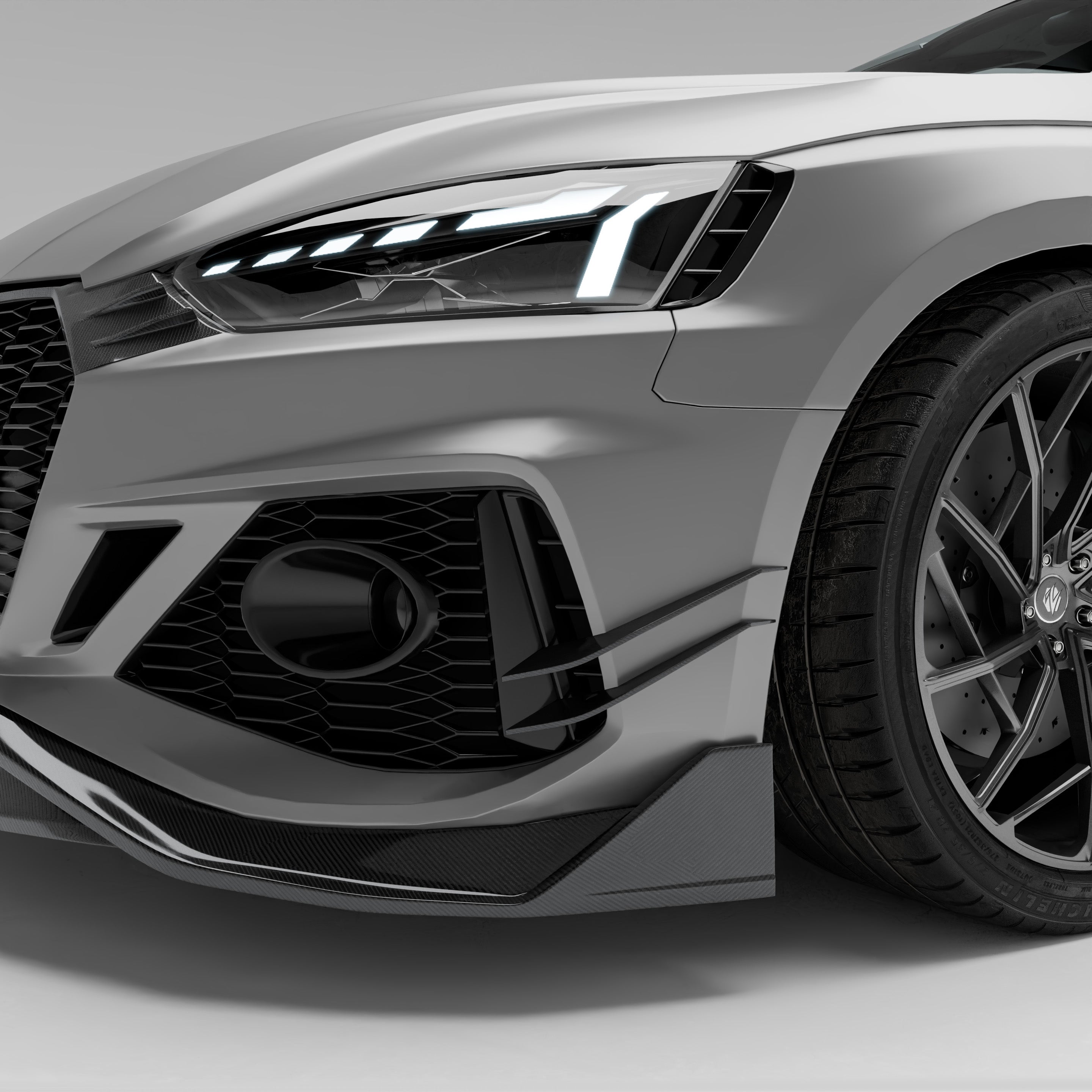 RevoZport Carbon Fiber Canards Compatible With Audi RS5 B9.5 Facelift Sportback