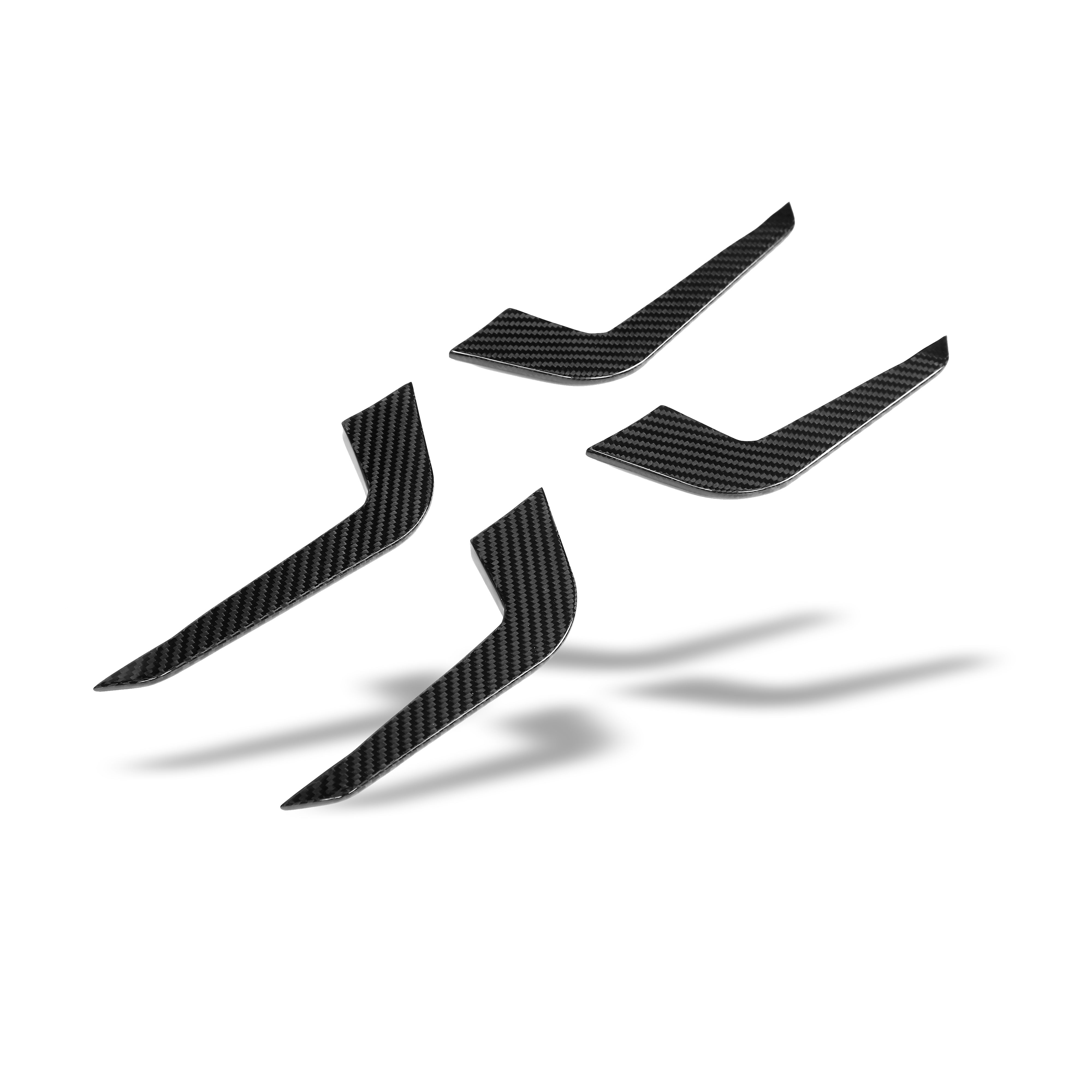 RevoZport Carbon Fiber Canards Compatible With Audi RS5 B9.5 Facelift Sportback