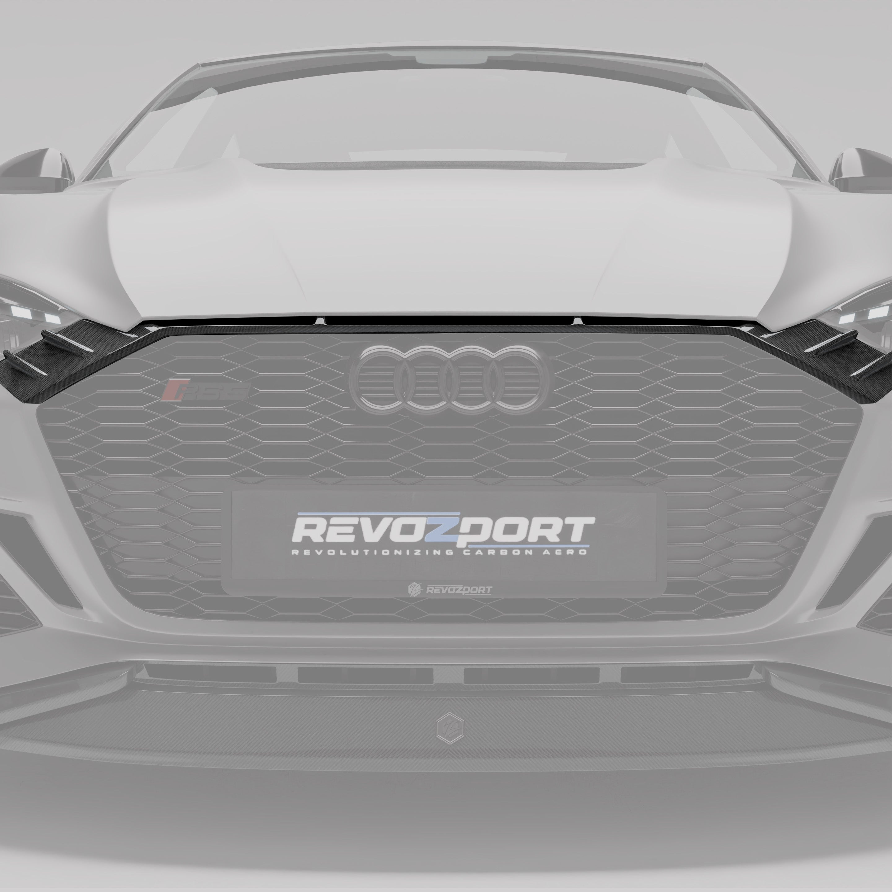 RevoZport Carbon Fiber Grill Compatible With Audi RS5 B9.5 Facelift Sportback