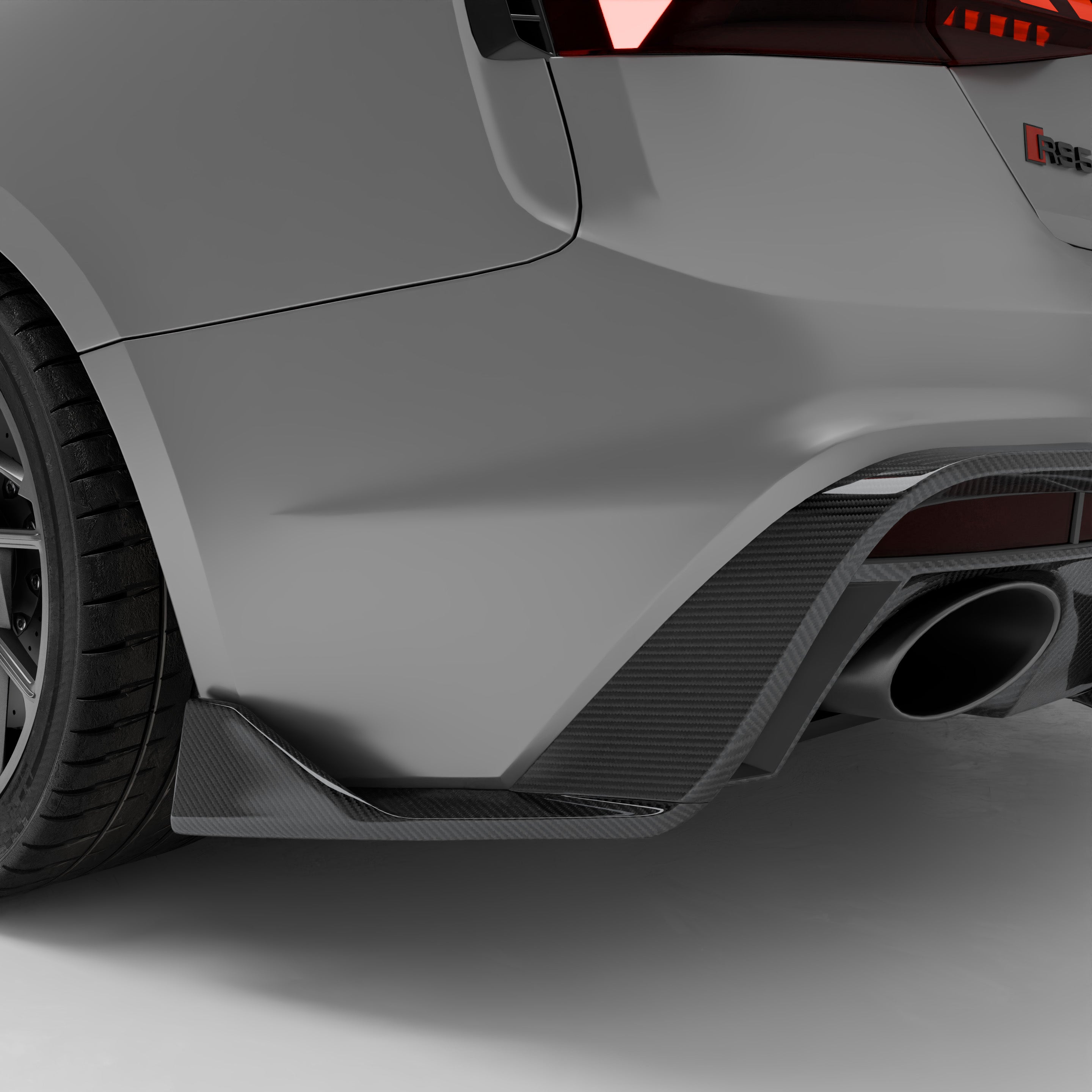 RevoZport Carbon Fiber Rear Diffuser Compatible With Audi RS5 B9.5 Facelift Sportback