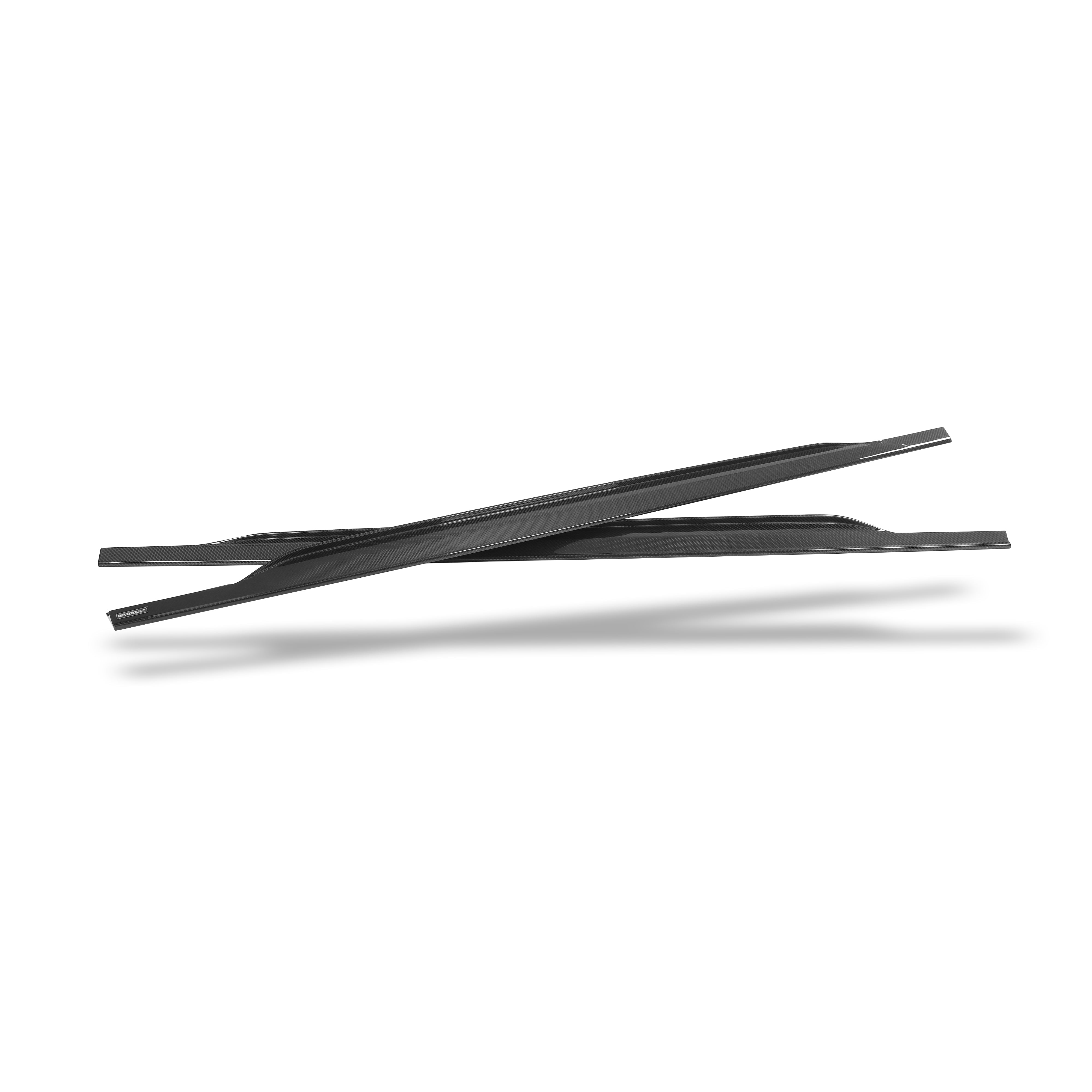RevoZport Carbon Fiber Side Skirts Compatible With Audi RS5 B9.5 Facelift Sportback